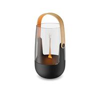 Stadler Form Diffusore di aromi e lanterna Sophie, per interni ed esterni, emana oli essenziali a scelta, illuminati con effetto fiamma, funzionamento a batteria fino a 11 h, nero con manico in bambù