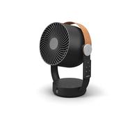 Stadler Form Ventilatore Leo, ventilatore da tavolo mobile 3D con telecomando, funzione girevole verticale e orizzontale, portata fino a 8 m, timer 1-7 ore, manico in ecopelle, nero