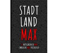 Stadt Land Max - das perfekte Geschenk zum Geburtstag oder JGA für Max | Witziges Party Spiel & personalisierte Geschenkidee: Die einzigartige Stadt ... Geburtstagsgeschenk | Wichtelgeschenk