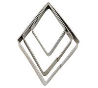 Staedter 3 Pezzo a Rombi terrazza Cutter Set con Liscio, Argento, 3/5/7 cm