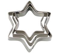 Staedter 3 Piece Star terrazza Cutter Set, Argento, 3/4/5 cm