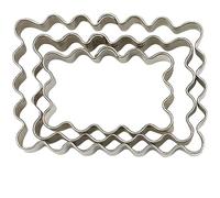Staedter 3 Piece Wavy rettangolo terrazza Cutter Set, Argento