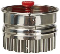 Städter 966063 welser per Biscotti con espulsore ringerl, Acciaio Inossidabile, Argento/Rosso, 4,8 x 4,8 x 4,8 cm