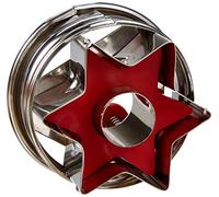 Städter 966322 Tagliapasta con Estrattore Esterno a Forma di Stella, Acciaio Inossidabile, Argento/Rosso, 4,8 x 4,8 x 4,8 cm