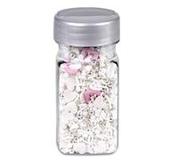 Städter Decorazione Zucchero Forma Cuori Perline Codette Colorate Mix Bianco Argento Rosa Dolci Torte Biscotti Muffin Capcake - 500 g