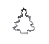 Staedter Stampini per Biscotti a Forma di Albero di Natale con Stella, Argento, Acciaio Inossidabile, Silver, 9.5 cm