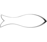 Stampini per Biscotti, a Forma di Pesce, Argento, Acciaio Inossidabile, Silver, 13 cm