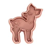 Städter Stampino a forma di cervo con espulsore, in plastica alimentare, 7,5 cm, marrone, lavabile in lavastoviglie, 169326