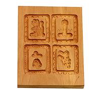 Städter Townsman 848078 Springerles - Modello 4 Immagini teglia, Legno, Marrone, 12 x 10 x 3 cm,