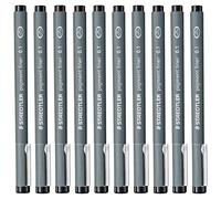 Staedtler 0,1 mm Pigment Liner Feutre à dessin esquisse de dessin Lot de 10 feutres