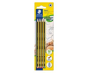 Staedtler 120-S BK4D - Matite Noris, durezze assortite (2B-HB-2H), confezione da 4 pz