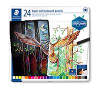 STAEDTLER 149C Matite colorate - 24 colori, astuccio metallo | Mina super morbida ad alta coprenza, brillante su carta chiara & scura - colorare tutto morbido - Art.-Nr. 149C M24