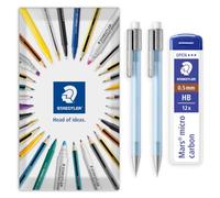 STAEDTLER 2 matite meccaniche in grafite 777 azzurre e mine HB da 0,5 mm