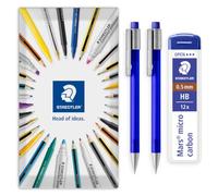 STAEDTLER 2 matite meccaniche in grafite blu 777 e 12 micro mine HB da 0,5 mm