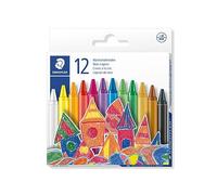 STAEDTLER 220 08 C12 - Pastelli a cera, larghezza tratto: 8 mm, colori assortiti, confezione da 12