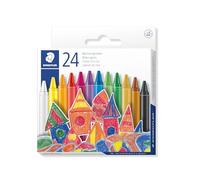 STAEDTLER 220 08 C24 - Pastelli a cera, larghezza tratto: 8 mm, colori assortiti, confezione da 24