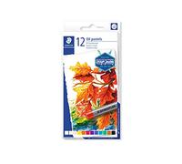 Pastelli a olio Staedtler 2420 Confezione da 12 pastelli morbidi - Resistenza alla rottura - Estremamente brillante - Colori assortiti