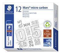 Staedtler Mars Micro Carbon 250 Grafite 12 Piombo Tubo - Durezza 2B - Corsa 05 mm - Alta Resistenza