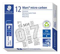 Staedtler 250 07-B Mina Sottile Micro, 0.7 mm B, Confezione da 12 tubetti