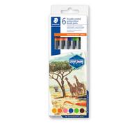 STAEDTLER 3001 C6-3 Design Journey - Pennarelli acquerellabili, serie Around the World - Africa, confezione da 6 colori assortiti