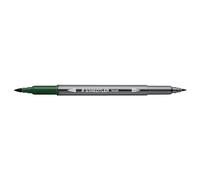 STAEDTLER 3001 Pennarelli doppia punta acquerello verde terra, 10 pezzi | Punta a pennello e punta fine da 0,5-6,0 mm, sfumabili con acqua - per adulti - Codice articolo 3001-55