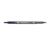 STAEDTLER 3001 Pennarello doppia punta acquerello blu indaco, 10 pezzi | Punta a pennello, sfumabili con acqua - pennarelli per adulti - cod. art. 3001-36