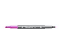 STAEDTLER 3001 Pennarello doppia punta acquerello rosso-lilla, 10 pezzi | Punta a pennello e punta fine da 0,5-6,0 mm, acquerellabili - Effetti acquerello - Codice articolo 3001-61