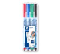 STAEDTLER 305F WP4-1 Lumocolor correctable Pen, fine, Pack of 4 Colours, Multi P