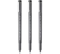 STAEDTLER 308 04-9 Pigment Liner Fineliner - Penna a punta fine da 0,4 mm, inchiostro nero, confezione da 3