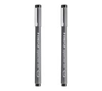 STAEDTLER 308 Pigment Liner Fineliner Pen - 0,05 mm - Inchiostro nero - Confezione da 2
