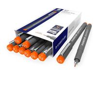 Staedtler 308 Pigmento Fodera Linea Sottile - 0.5mm- Confezione 10 - Arancione