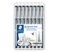 Staedtler pigment liner 308 penna tecnica Nero 8 pz (STAEDTLER Pigmentliner, schwarz, 8er E) NEW
