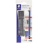 Staedtler 308 SBK3P2. Set de dibujo técnico: 3 Rotuladores Pigment Liner, lápi