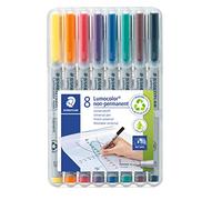 STAEDTLER 311 WP8 Lumocolor Non-Permanent Pen, Superfine Line Width, 0.4mm - Ass