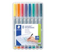 STAEDTLER 311 WP8 Penna S Non-Permanente | Pennarello cancellabile per lucidi, solubile in acqua - colori assortiti, per lucidi - cod. art. 311 WP8