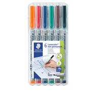 Staedtler 315 WP6 Lumocolor Universal Non Permanent Medium Pens - Assorted Colou