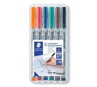 Staedtler 315 WP6 Lumocolor Universal Non Permanent Medium Pens - Assorted Colou