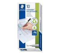 STAEDTLER 316-9 Lumocolor Non-Permanent Pen, Fine Line Width, 0.6mm - Black (Box