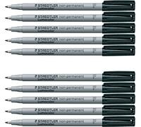 STAEDTLER 316 Penna universale Lumocolor non permanente (nero, 10 penne)