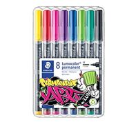 STAEDTLER 317 WP8-1 - Pennarelli permanenti Lumocolor, confezione da 8 colori as