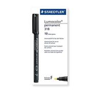 Staedtler 318-1 Lumocolor Permanent (impermeabile, 10 pezzi in scatola di carton