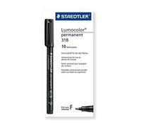 Staedtler 318-6 Lumocolor Permanent (impermeabile, 10 pezzi in scatola di carton