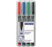 Staedtler 318-9WP4HZ Lumocolor permanent compact DRY SAFE Marcatore indelebile