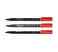 Staedtler 318 Lumocolor Pen Permanent fine 0.6 mm Red ref 318 - 2 [Pack 10]
