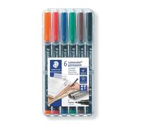 Staedtler 318 WP6 marcatore permanente Nero, Blu, Marrone, Verde, Arancione, Rosso 6 pz (Staedtler 318 WP6 - black - blue - bro) NEW