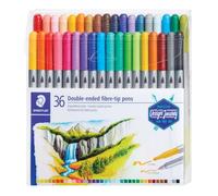 STAEDTLER 3200 Pennarelli doppia punta - 36 colori, 0,5-0,8 & 3,0 mm
