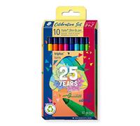 STAEDTLER 323 C10 TA Triplus Colour Limited Edition - Penna con punta in fibra di colore 1,0 mm, confezione da 8 + 2 pezzi