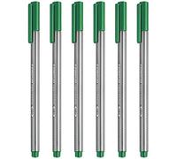 Staedtler 334 Triplus Fineliner - Penne a punta superfine, 0,3 mm, colore: Verde - Confezione da 6
