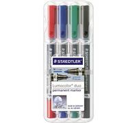 Staedtler 348 WP4 Lumocolor duo Marcatore indelebile Rosso, Blu, Verde, Nero r