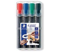Staedtler 350 WP4 Marcatore Permanente | Inchiostro impermeabile resistente allo sfregamento, punta a scalpello per superfici, DRY SAFE - Art.-Nr. 350 WP4